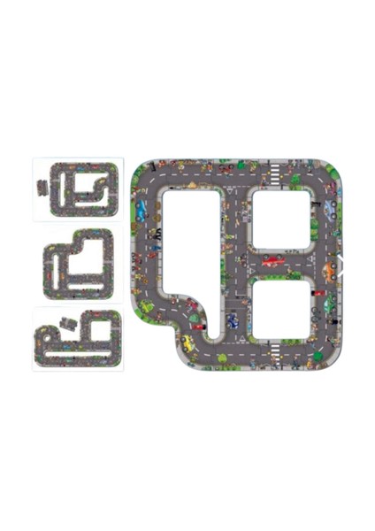 Oyuncak Araba, Araç Parkuru (Large) -Eğitici ve Eğlenceli Yol Yapım Ahşap Oyuncak - Otoban Puzzle fırsatları