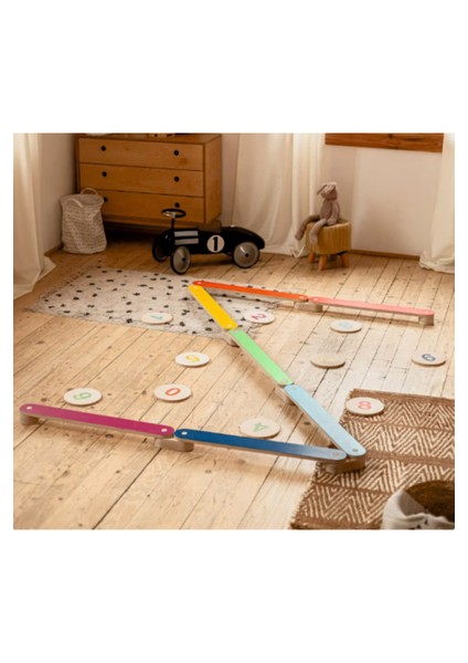 Ahşap Renkli Denge Kirişi, Denge Tahtası, Çocuk Aktivite Oyuncağı Wood Balance Beam fiyatları