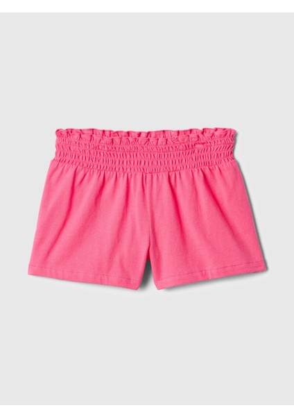 Kız Bebek Pembe Fırfırlı Büzgülü Şort