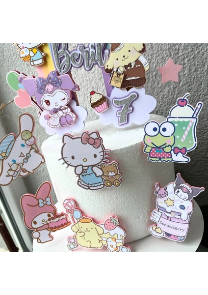 Kuromi Temalı Kız Çocuk Doğum Günü Isme Özel 3D Pasta Parti Süsü Seti Cake Topper (25X20 Cm) fiyatları