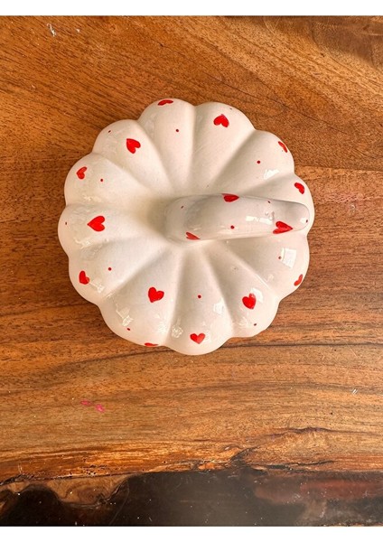 Orta ve Küçük Boy Dekoratif Kabak Set, Kalpli, Kırmızılı, El Yapımı, Mutfak Dekoru, Seramik Kabak fiyatları