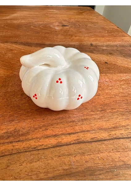 Orta ve Küçük Boy Dekoratif Kabak Set, Kalpli, Kırmızılı, El Yapımı, Mutfak Dekoru, Seramik Kabak fırsatları