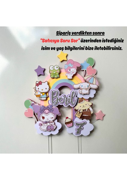 Kuromi Temalı Kız Çocuk Doğum Günü Isme Özel 3D Pasta Parti Süsü Cake Topper (25X20 Cm) fiyatları