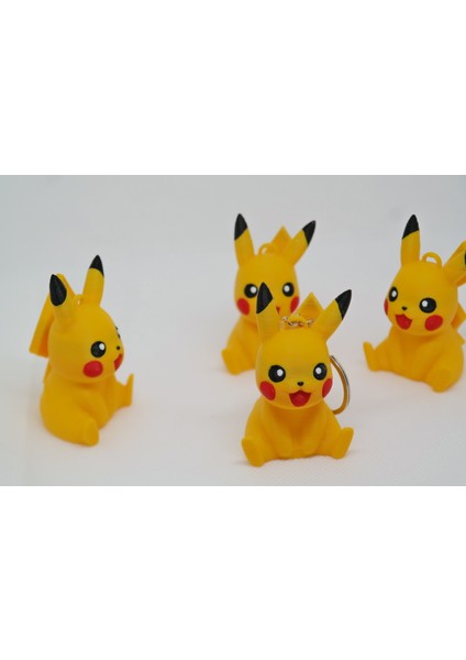 Pikachu Oturan Figür Anahtarlık