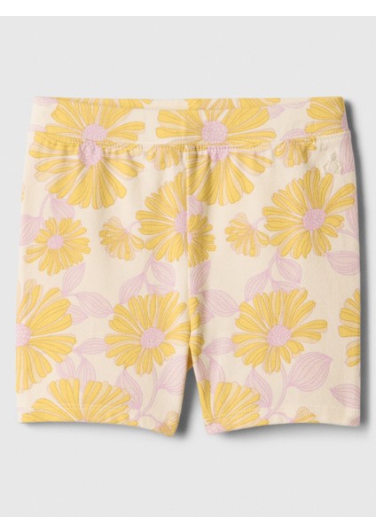 Kız Bebek Sarı Desenli Bisiklet Şortu