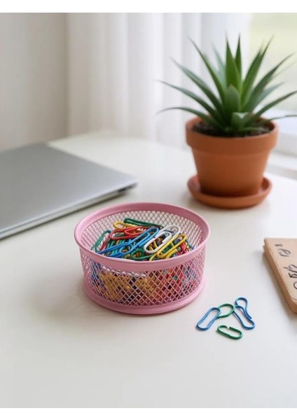 Perfore File Toz Pembe Ataşlık + 100 adet Ataş fırsatları