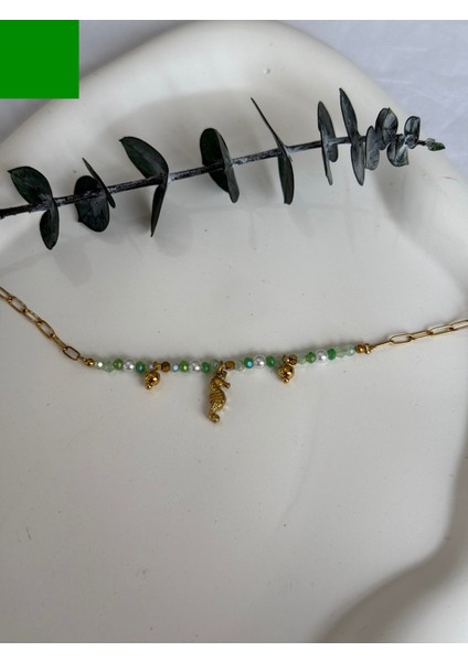 Deniz Atı Charmlı Çelik Bileklik