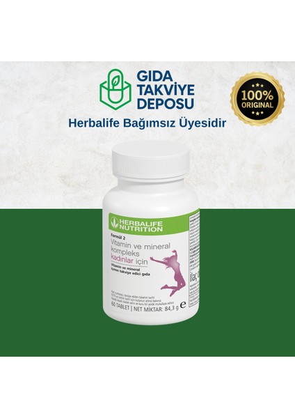 Formül 2 Vitamin ve Mineral Kompleks Kadınlar Için 60 Tablet