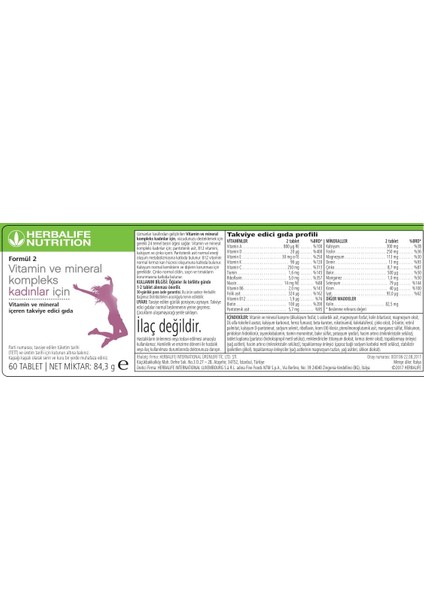 Formül 2 Vitamin ve Mineral Kompleks Kadınlar Için 60 Tablet fırsatları