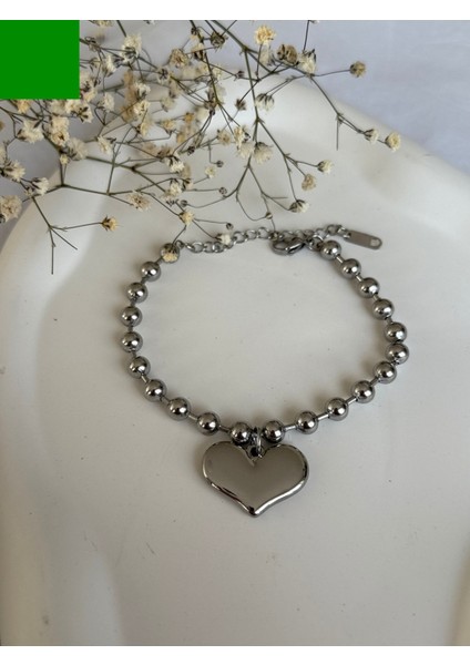 Kalp Çelik Bileklik