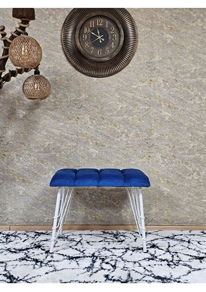 Metal Beyaz Tel Ayaklı 60 cm Puf Bench - Puf - Bench - Oturak - Mutfak Oturağı - Antre Oturağı Mavi Renk 60 x 40 Boyut/ebat fiyatları