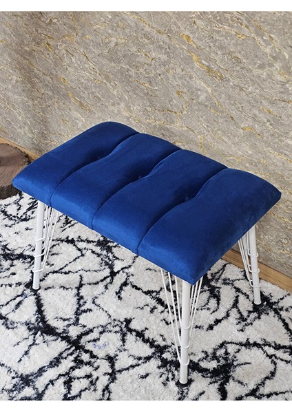 Metal Beyaz Tel Ayaklı 60 cm Puf Bench - Puf - Bench - Oturak - Mutfak Oturağı - Antre Oturağı Mavi Renk 60 x 40 Boyut/ebat fırsatları
