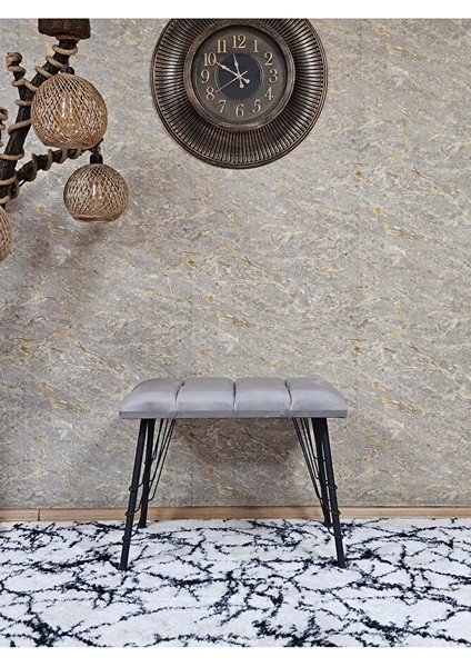 Metal Siyah Tel Ayaklı 60 cm Puf Bench - Puf - Bench - Oturak - Mutfak Oturağı - Antre Oturağı Gri Renk 60 x 40 Boyut/ebat fiyatları