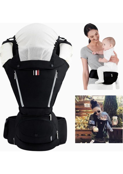6’sı 1 Arada Bebek Taşıma Çantası & Bel Destekli Kanguru 0-36 Ay