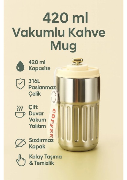 420 Ml, Mug, El Termosu, Vakumlu, Sıcak-Soğuk, Çay-Kahve, Silver, CIN486SLV modelleri