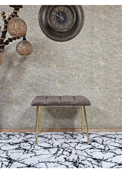 Metal Gold Tel Ayaklı 60 cm Puf Bench - Puf - Bench - Oturak - Mutfak Oturağı - Antre Oturağı Kahverengi Renk 60 x 40 Boyut/ebat fiyatları