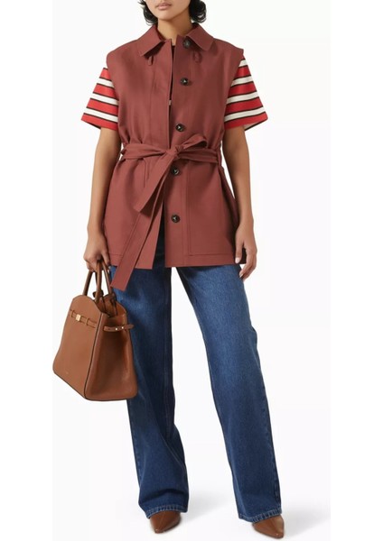 Çizgili Terry Kumaş Cropped Polo Tişört, Modern Kesim ve Rahat Yapı fiyatları