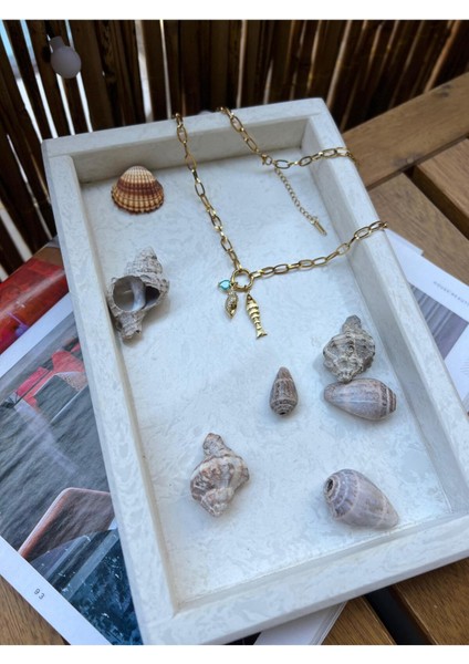 Balık Charmlı Çelik Kolye