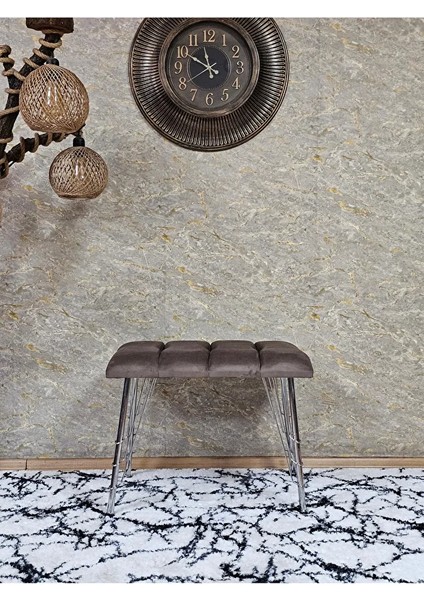 Metal Krom Tel Ayaklı 60 cm Puf Bench - Puf - Bench - Oturak - Mutfak Oturağı - Antre Oturağı Kahverengi Renk 60 x 40 Boyut/ebat fiyatları