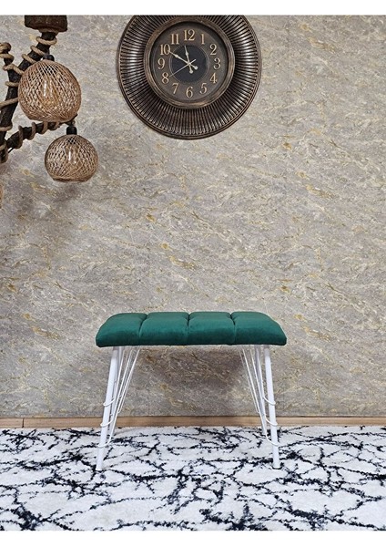 Metal Beyaz Tel Ayaklı 60 cm Puf Bench - Puf - Bench - Oturak - Mutfak Oturağı - Antre Oturağı Yeşil Renk 60 x 40 Boyut/ebat fiyatları
