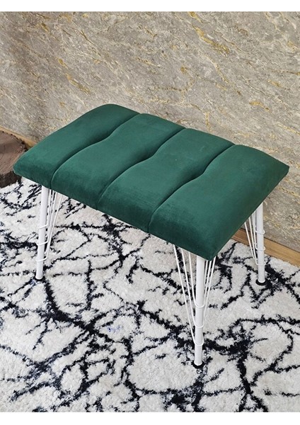 Metal Beyaz Tel Ayaklı 60 cm Puf Bench - Puf - Bench - Oturak - Mutfak Oturağı - Antre Oturağı Yeşil Renk 60 x 40 Boyut/ebat fırsatları