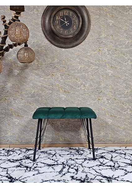 Metal Siyah Tel Ayaklı 60 cm Puf Bench - Puf - Bench - Oturak - Mutfak Oturağı - Antre Oturağı Yeşil Renk 60 x 40 Boyut/ebat fiyatları