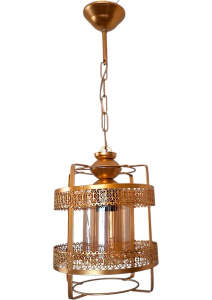 Mücevher Tekli Avize Gold Gövde Bal Cam – Dekoratif Metal Gövde Sarkıt Avize modelleri