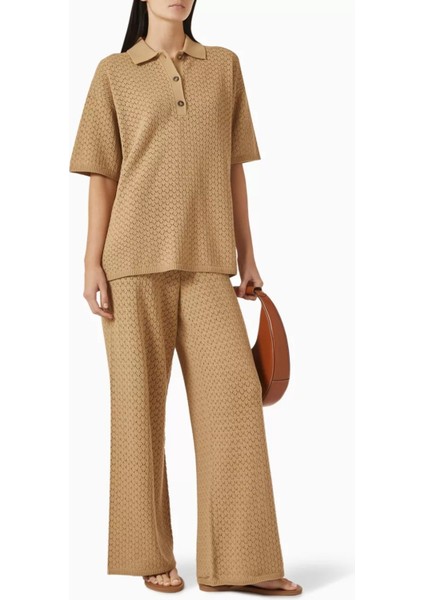 Oversized Pamuk Triko Polo, Nefes Alan Yazlık Tasarım Bej fiyatları