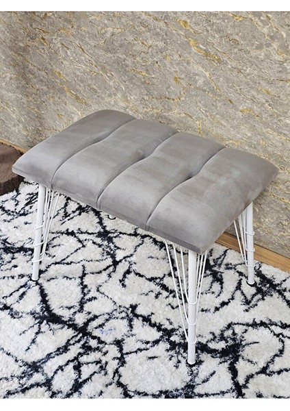 Metal Beyaz Tel Ayaklı 60 cm Puf Bench - Puf - Bench - Oturak - Mutfak Oturağı - Antre Oturağı Gri Renk 60 x 40 Boyut/ebat fırsatları