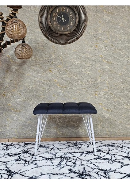 Metal Beyaz Tel Ayaklı 60 cm Puf Bench - Puf - Bench - Oturak - Mutfak Oturağı - Antre Oturağı Füme Renk 60 x 40 Boyut/ebat fiyatları
