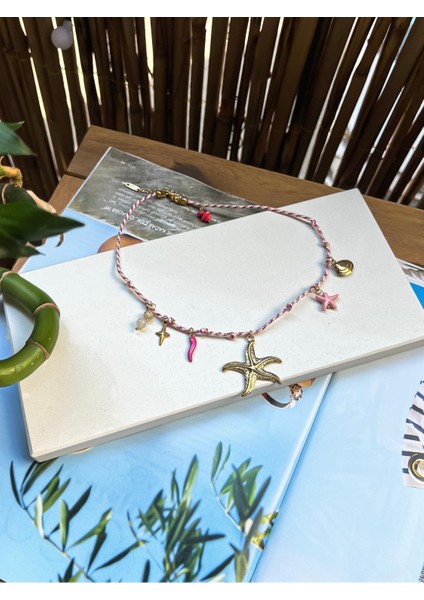 Deniz Yıldızı Charmlı Çelik Ip Kolye