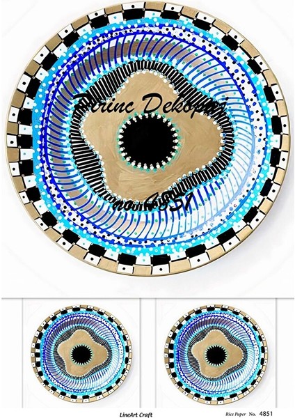 4851 Nazar Boncuğu Desenli Pirinç Dekopaj 30X42