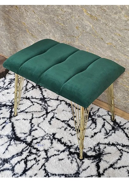 Metal Gold Tel Ayaklı 60 cm Puf Bench - Puf - Bench - Oturak - Mutfak Oturağı - Antre Oturağı Yeşil Renk 60 x 40 Boyut/ebat fırsatları