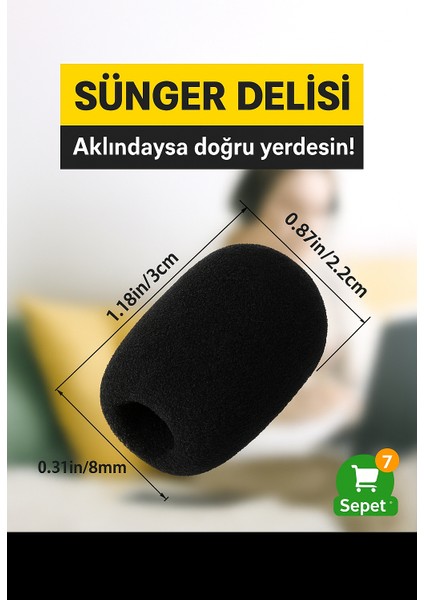 Mikrofon Süngeri 2’li - Motorcu & Yaka Mikrofonu Uyumlu Rüzgar Önleyici Set