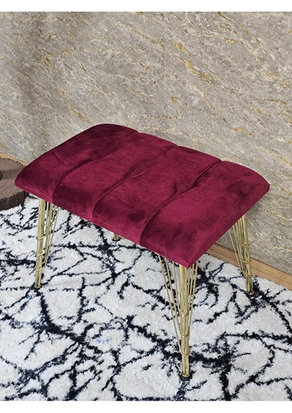 Metal Gold Tel Ayaklı 60 cm Puf Bench - Puf - Bench - Oturak - Mutfak Oturağı - Antre Oturağı Bordo Renk 60 x 40 Boyut/ebat fırsatları