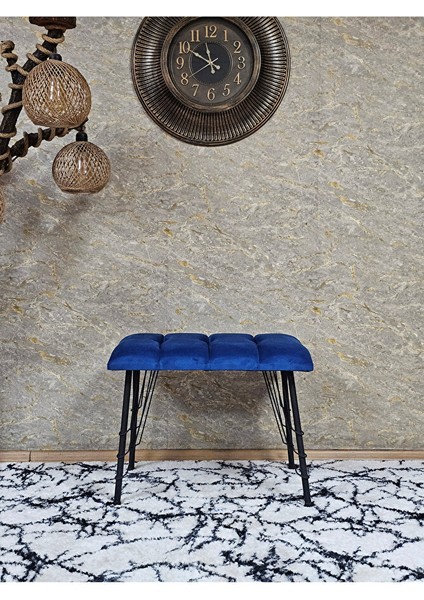 Metal Siyah Tel Ayaklı 60 cm Puf Bench - Puf - Bench - Oturak - Mutfak Oturağı - Antre Oturağı Mavi Renk 60 x 40 Boyut/ebat fiyatları
