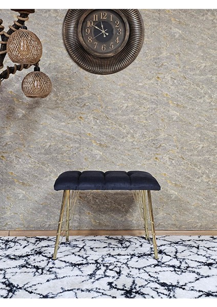 Metal Gold Tel Ayaklı 60 cm Puf Bench - Puf - Bench - Oturak - Mutfak Oturağı - Antre Oturağı Füme Renk 60 x 40 Boyut/ebat fiyatları