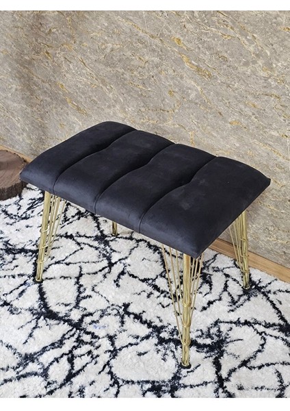 Metal Gold Tel Ayaklı 60 cm Puf Bench - Puf - Bench - Oturak - Mutfak Oturağı - Antre Oturağı Füme Renk 60 x 40 Boyut/ebat fırsatları
