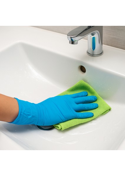 Mavi Nitril Eldiven, Tek Kullanımlık, Steril Olmayan, Pudrasız, Lateks Içermez, Muayene, Gıda Hazırlama, Pişirme, Temizlik, Mavi,kutuda 100 Adet, L Beden