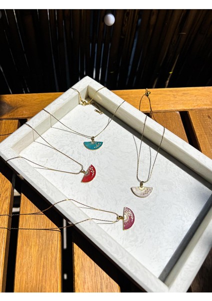 Pembe Yelpaze Çelik Kolye fiyatları