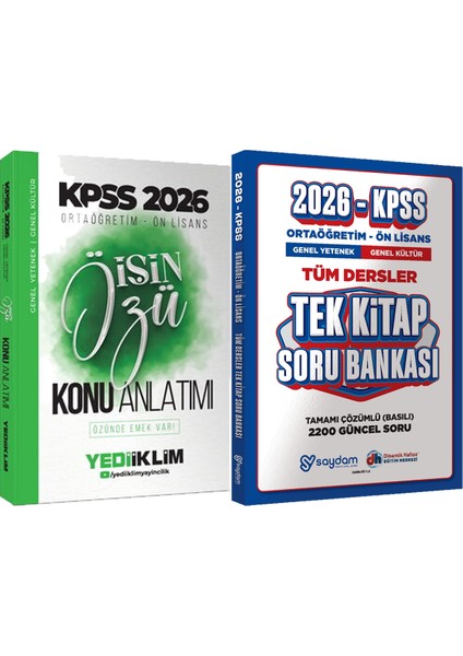 2026 Kpss Ortaöğretim-Önlisans Işin Özü Tek Kitap Tamamı Renkli Konu Anlatımı + Ortaöğretim Ön Lisans Tek Kitap Soru