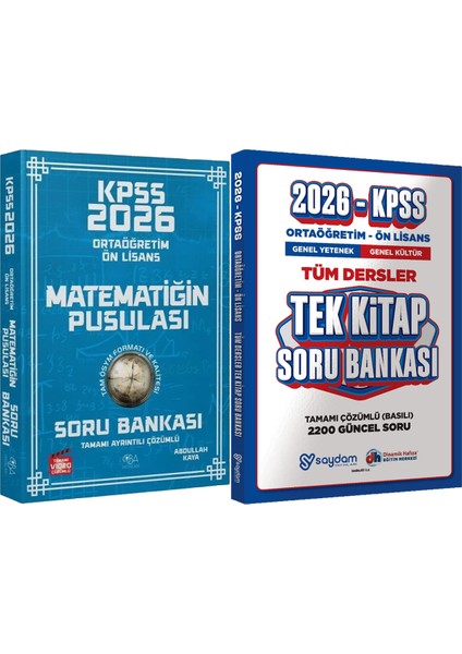 2026 Kpss Lise Ortaöğretim Ön Lisans Matematiğin Pusulası Soru Bankası Çözümlü Burak Almasulu + Ortaöğretim Ön Lisans Tek Kitap Soru