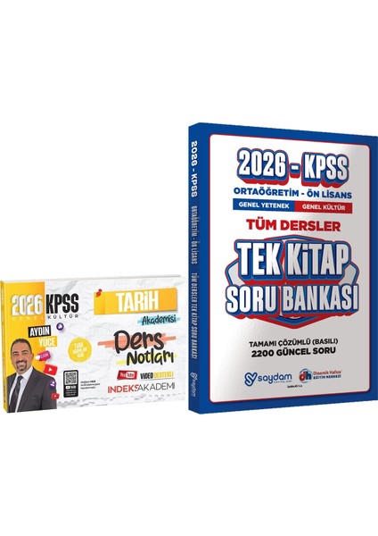 2026 Kpss Tarih Akademisi Video Ders Notları + Ortaöğretim Ön Lisans Tek Kitap Soru