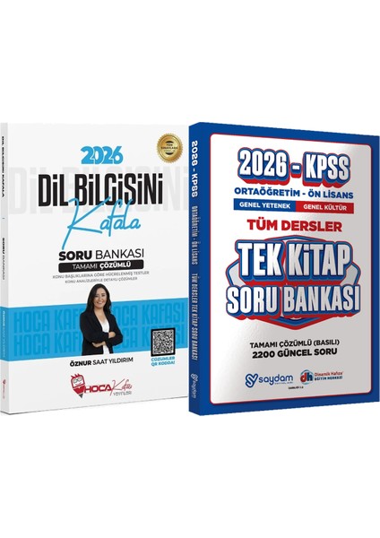 2026 Kpss Tyt Dil Bilgisini Kafala Soru Bankası Çözümlü Öznur Saat Yıldırım + Ortaöğretim Ön Lisans Tek Kitap Soru