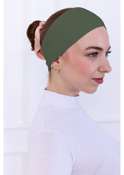 Kaymayan Silikonlu Bandana Bone - Sportif Saç Bandı Haki indirimleri