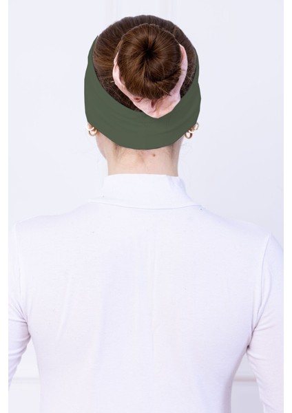 Kaymayan Silikonlu Bandana Bone - Sportif Saç Bandı Haki