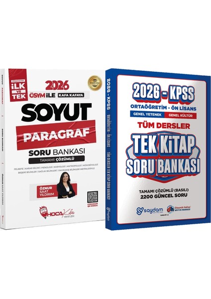2026 Kpss Tyt Ales Dgs Soyut Paragraf Soru Bankası Çözümlü Öznur Saat Yıldırım + Ortaöğretim Ön Lisans Tek Kitap Soru