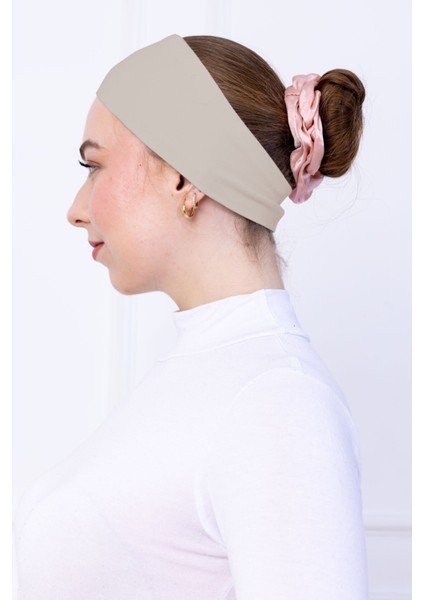 Kaymayan Silikonlu Bandana Bone - Sportif Saç Bandı Bej fiyatları