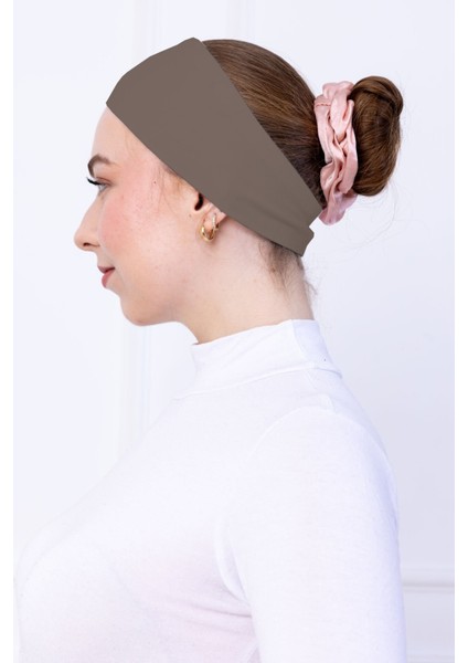 Kaymayan Silikonlu Bandana Bone - Sportif Saç Bandı Kahverengi fiyatları