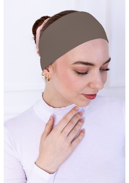 Kaymayan Silikonlu Bandana Bone - Sportif Saç Bandı Kahverengi fırsatları